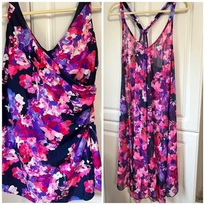 Beautiful Swim Dress & Matching Coverup Floral Print, very flattering